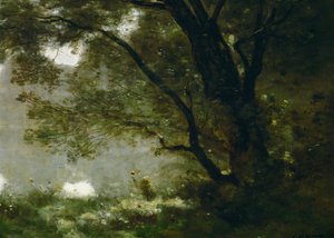 Pastýř. Suvenýr z Mortefontaine, Francie ... od Jean Baptiste Camille Corot