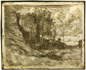 Suvenýr z Ostie od Jean Baptiste Camille Corot