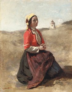 Breton v modlitbě, od Jean Baptiste Camille Corot