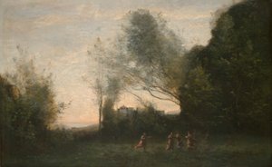 Tanec nymf od Jean-Baptiste-Camille Corot