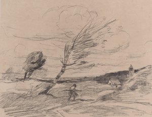 Závan větru Le Coup de Vent, 1871. od Jean Baptiste Camille Corot