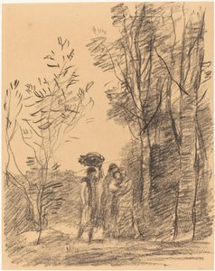 Setkání v lese La Rencontre du bosquet, 1871. od Jean Baptiste Camille Corot