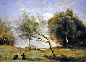 Die Umgebung des kleinen Bauernhofs von Jean Baptiste Camille Corot
