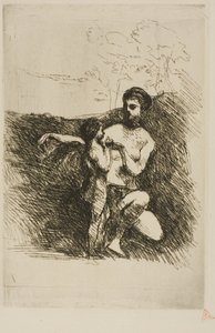 Venuše stříhající Amorovi křídla, druhý talíř od Jean-Baptiste-Camille Corot