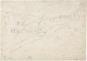 Pohled na Marino (recto) od Jean Baptiste Camille Corot