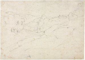 Pohled na Marino recto, 1827. od Jean Baptiste Camille Corot