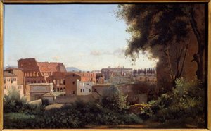 Pohled na Colisee (Colosseo) v Římě z Farnese Gardens Malba Camille Corot (1796-1875) 1826 Sun. 0,3x0,49m od Jean Baptiste Camille Corot