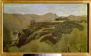 Pohled na kaskády od Tivoli Obraz Camille Corot (1796-1875) Slunce z 19. století. 0,26x0,41 m . od Jean Baptiste Camille Corot