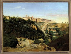 Volterra, le Municipe Obraz Camille Corot (1796-1875) 19. století Sun. 0,7x0,94 m od Jean Baptiste Camille Corot