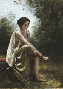 Zraněná Eurydika od Jean Baptiste Camille Corot