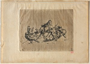 Bacchanal s dětmi a oslem. od Jean-Baptiste Carpeaux