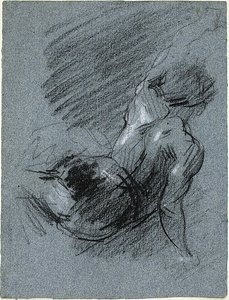 Pohled zezadu na sedící postavu, zvedající levou ruku od Jean-Baptiste Carpeaux