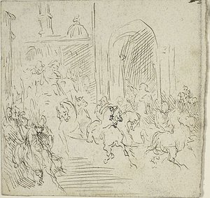 Jezdecká scéna ve městě od Jean-Baptiste Carpeaux