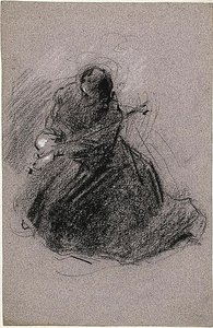 Svatý František (recto); dvě postavy (verso) od Jean-Baptiste Carpeaux