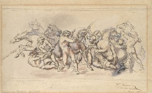Start dostihu Barberi Horses, Řím, 1860. od Jean-Baptiste Carpeaux