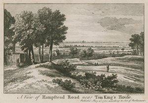 Pohled na Hampstead Road poblíž domu Toma Kinga od Jean Baptiste Claude Chatelain