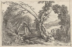 Kopání muže a ženy, deska z „Nové knihy Landskips“, 1637