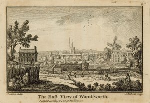 Východní pohled na Wandsworth od Jean Baptiste Claude Chatelain