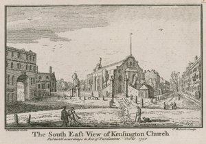 Jihovýchodní pohled na Kensington Church od Jean Baptiste Claude Chatelain
