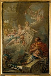 Náčrt Pygmalion a Galatee od Jean Baptiste Deshays (1729-1765) 18. století Sun. 0,49 x 0,33 m. Prohlídky muzea výtvarného umění