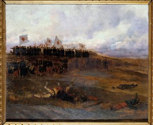 Obléhání Paříže 1870: „“bratři škol křesťanské nauky míří na bojiště““ Obraz Edouarda Detaillea (1848-1912) 1872 Ne. 0,53 x 0,65 m od Jean Baptiste Edouard Detaille