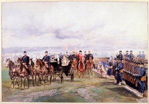 Car Nicolas kontroluje vojáky s Felixem Faurem v Chalon-sur-Marne během jeho návštěvy ve Francii, 9. října od Jean Baptiste Edouard Detaille