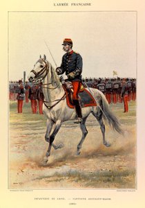 Typy a uniformy francouzské armády kapitána Julese Richarda, ilustrované Edouardem Detaillem (1848-1912): Line Infantry: Captain Warrant Officer in 1885, Private Collection od Jean Baptiste Edouard Detaille