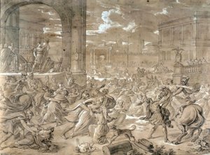Únos Sabines (olej na plátně) od Jean Baptiste Giry