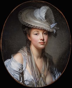 Francouzsky: Le Chapeau blanc Bílý klobouk od Jean Baptiste Greuze