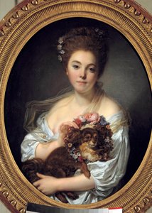 Portrét Madame De Porcin Obraz Jean Baptiste Greuze (1725-1805). cca 1770 Rozměr 0,72 x 0,58 m. Hněvy. Muzeum výtvarných umění od Jean Baptiste Greuze