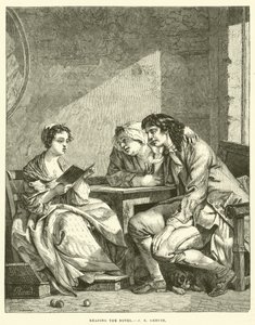 Čtení románu od Jean Baptiste Greuze