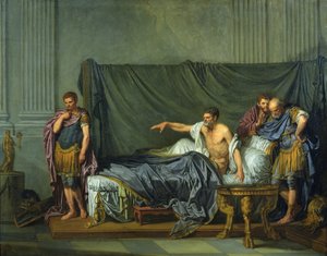 Císař Severus kárá svého syna Caracallu za to, že ho chtěl zavraždit, 1769 od Jean Baptiste Greuze