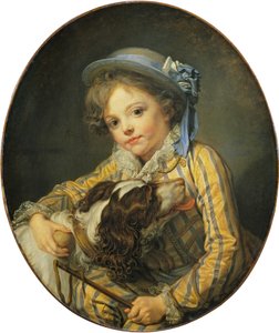Mladý chlapec se psem od Jean Baptiste Greuze