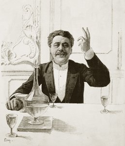 Portrét Henryho Becquea (1837-1899), francouzského dramatika - hrob Floriana po Jean-Baptiste Guthovi (1883-1921) - Publikováno v Revue illustree, ca. 1890 od Jean Baptiste Guth