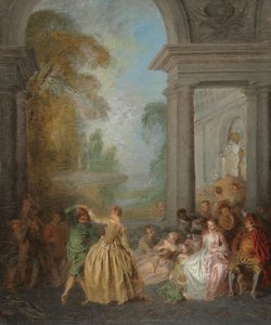 Tanečníci v pavilonu, 20. léta 18. století od Jean Baptiste Joseph Pater