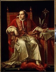 Portrét papeže Pia VII (1742-1823) (Portrét papeže Pia VII.). Malba Jean Baptiste Joseph Wicar (1762-1834). Olej na plátně