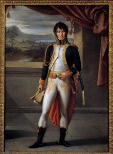 Portrait en pied de Joachim Murat (1767-1815) marechal de France Malba Jean Baptiste Joseph Wicar (1762-1834) 1808 Sun. 0,56x0,73 m Lille, musee des Beaux Arts - Celovečerní portrét Joachima Murata (1767-1815), maršála Francie. Obraz Jean B