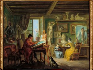Malířská dílna Obraz Jean Baptiste Lallemand (1710-1803) 18. století Dijon, Muzeum výtvarných umění