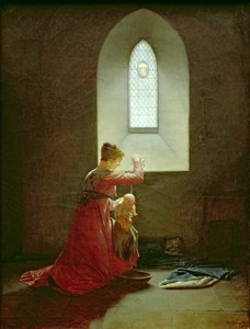 Genevieve z Brabantska křtí svého syna ve vězení