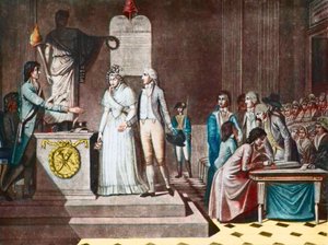 Republikánské manželství - Republikánské manželství - podle Aquatinte Jean-Baptiste Mallet (1759-I835) - 18. stol.