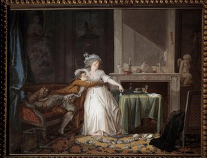 Rozbitý pohár. Obraz Jean Baptiste Mallet (1759-1835)