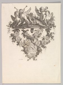 Viněta se sfingami a Putti, 1779. od Jean Baptiste Marie Huet