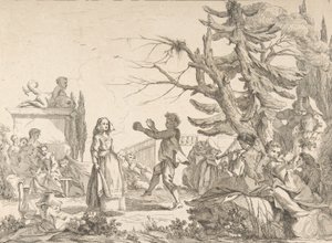 Impromptu Dance The Improvised Ball, 1742. od Jean Baptiste Marie Pierre