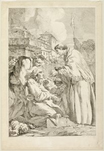 Svatý Karel Boromejský požehnání morem zasaženým od Jean Baptiste Marie Pierre