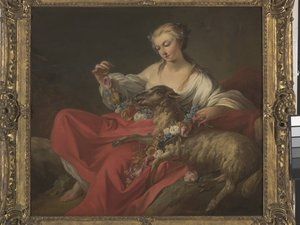 Oblíbené jehněčí (Le Mouton Favori) (olej na plátně) od Jean Baptiste Marie Pierre