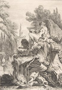 Sedící nymfa Fontána s najádou usazená na lastuře, ca. 1740. od Jean Baptiste Marie Pierre