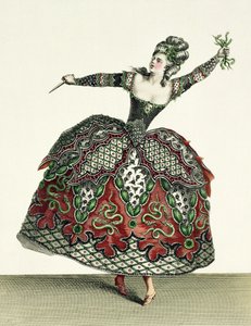 Kostým pro zběsilost v Ifigénii v Tauris a několik dalších oper, vyryl Rene Gaillard (asi 1710-90) asi 1780 od Jean Baptiste Martin