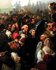 Král Louis-Philippe (1773-1850) na návštěvě starého bojiště Valmy, 8. června 1831 (olej na plátně) (detail) od Jean Baptiste Mauzaisse