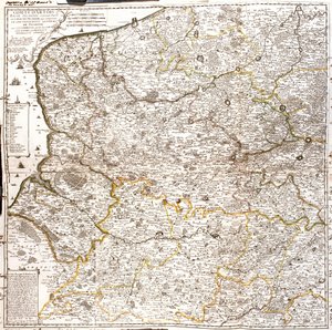 Mapa Artois (Francie) a Flander (Belgie, Nizozemsko) (rytina od Jean Baptiste Nolin