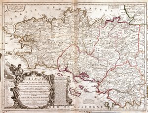 Mapa Bretaně (Francie) od Jean Baptiste Nolin
